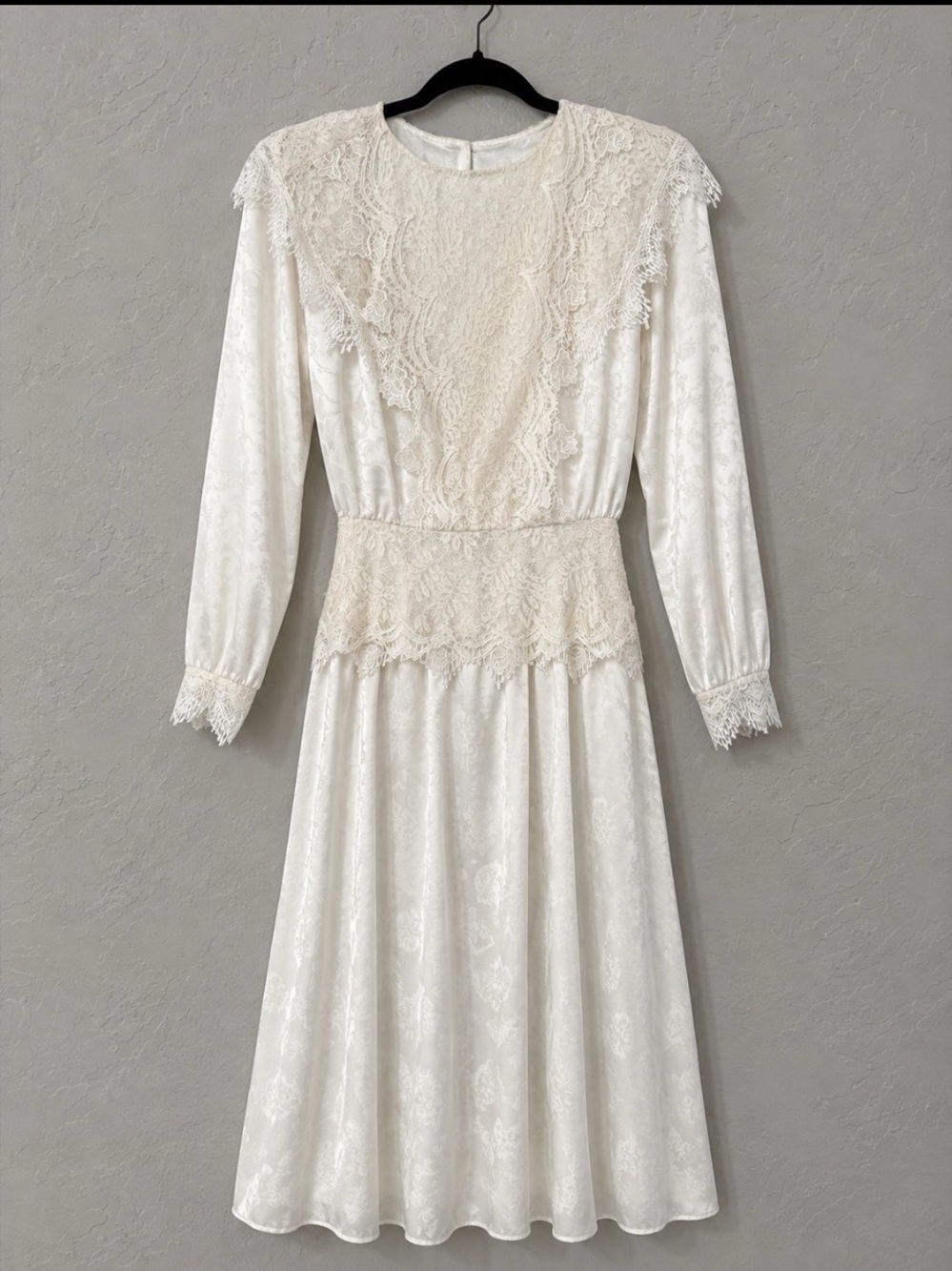 Vintage Jessica McClintock Ivory Lace Romantic Prairie Dress